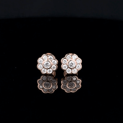 MULTISTONE FLOWER EARRING