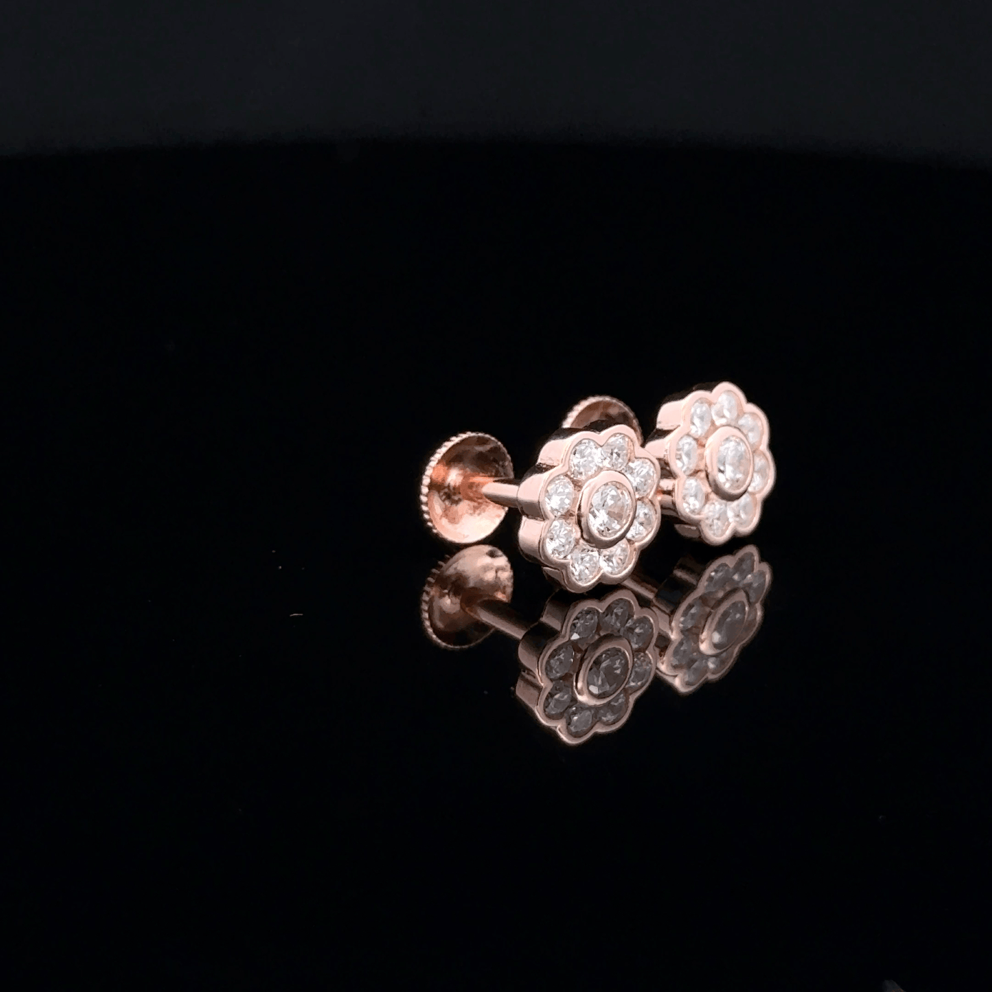 MULTISTONE FLOWER EARRING