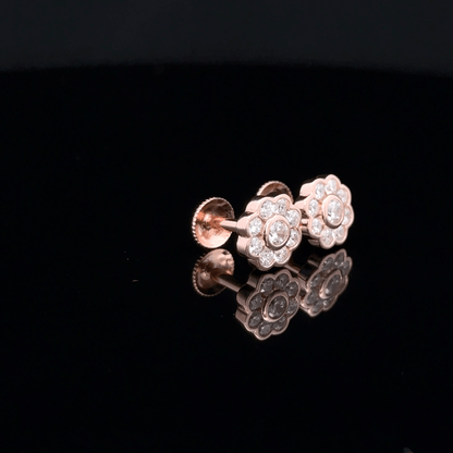 MULTISTONE FLOWER EARRING