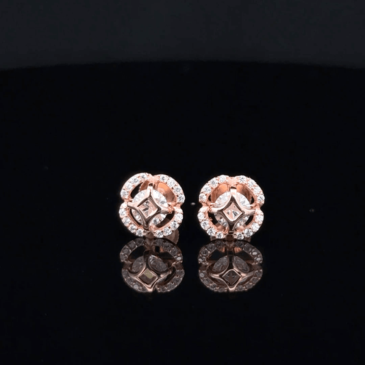 ROSEGOLD FLOWER PEARL EARRING