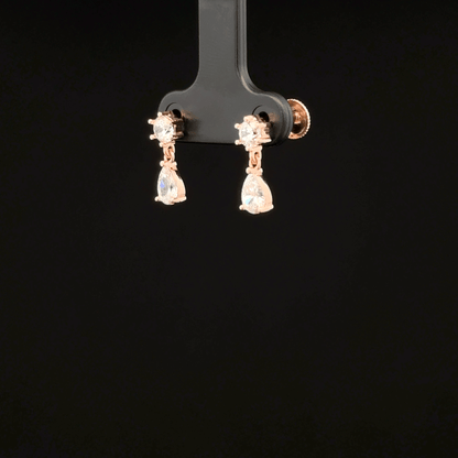ROSEGOLD STONE HANGING EARRING