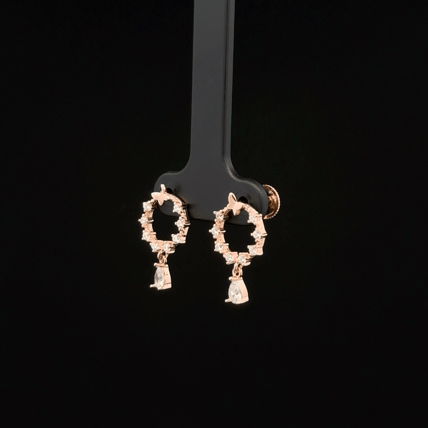 CIRCULAR HANGING BUTTERFLY EARRING