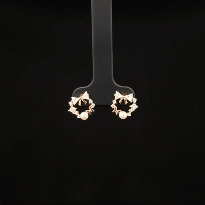BOW AND TIE CIRCLE EARRING