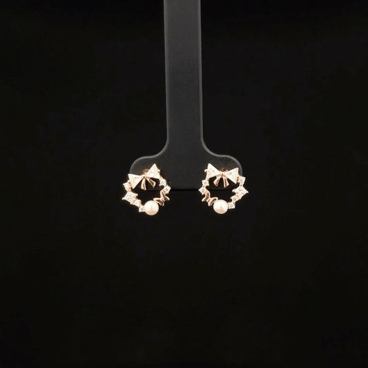 BOW AND TIE CIRCLE EARRING