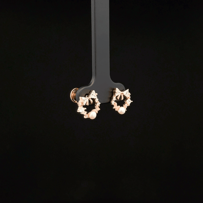 BOW AND TIE CIRCLE EARRING