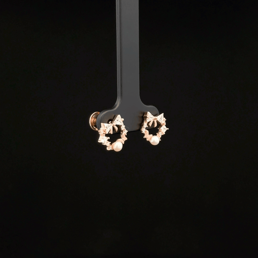 BOW AND TIE CIRCLE EARRING
