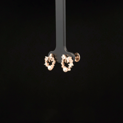 BOW AND TIE CIRCLE EARRING