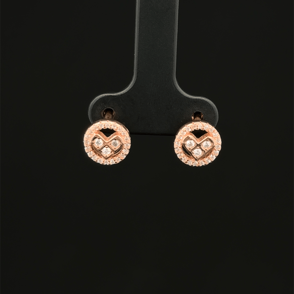 Rose Gold Heart & Halo Earrings