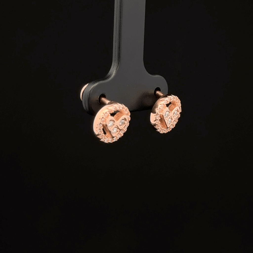 Rose Gold Heart & Halo Earrings