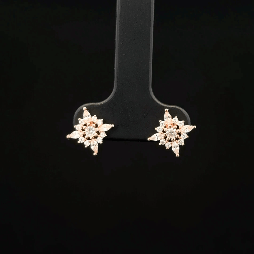 Rose Gold Star Shaped Earrings