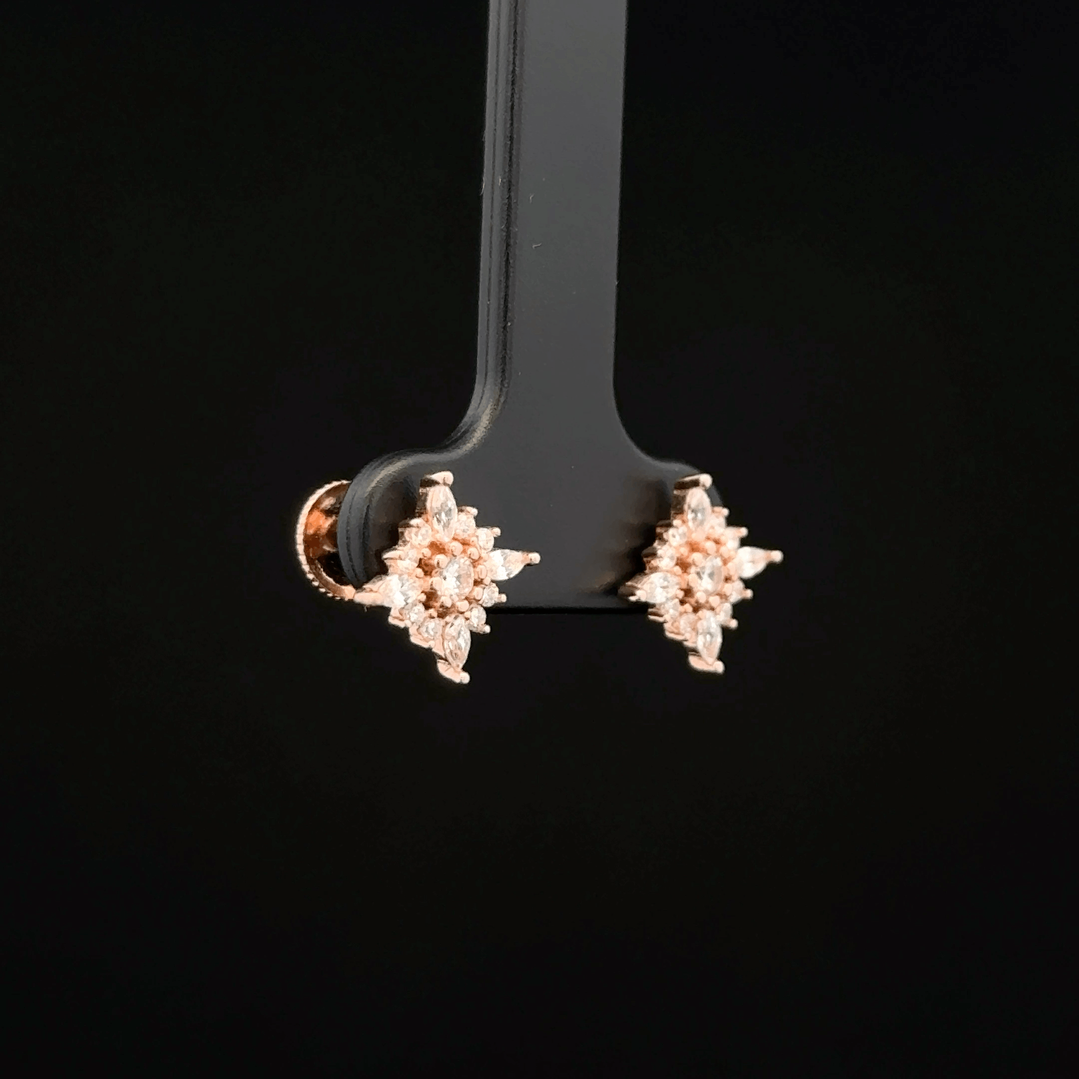 Rose Gold Star Shaped Earrings