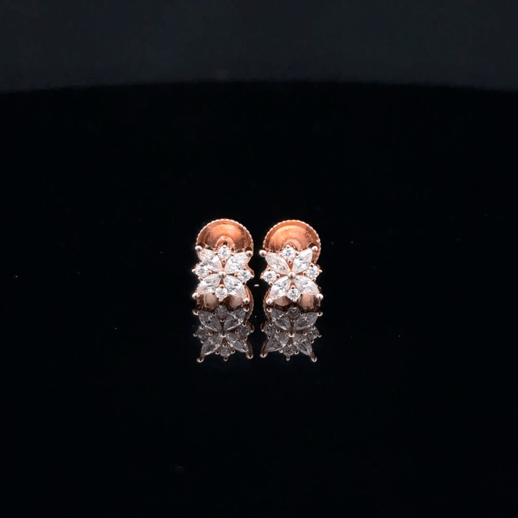 Dainty Rose Gold Starburst Earrings