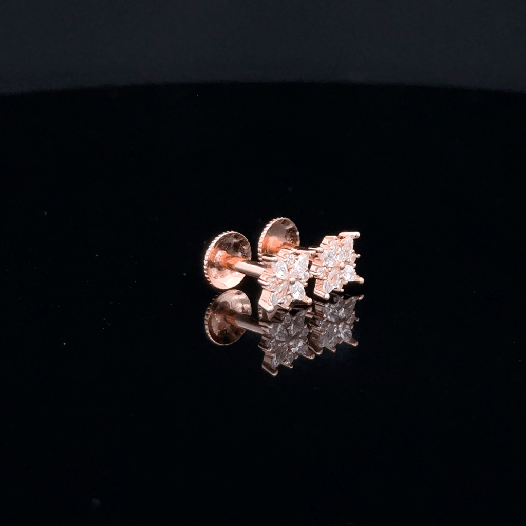 Dainty Rose Gold Starburst Earrings