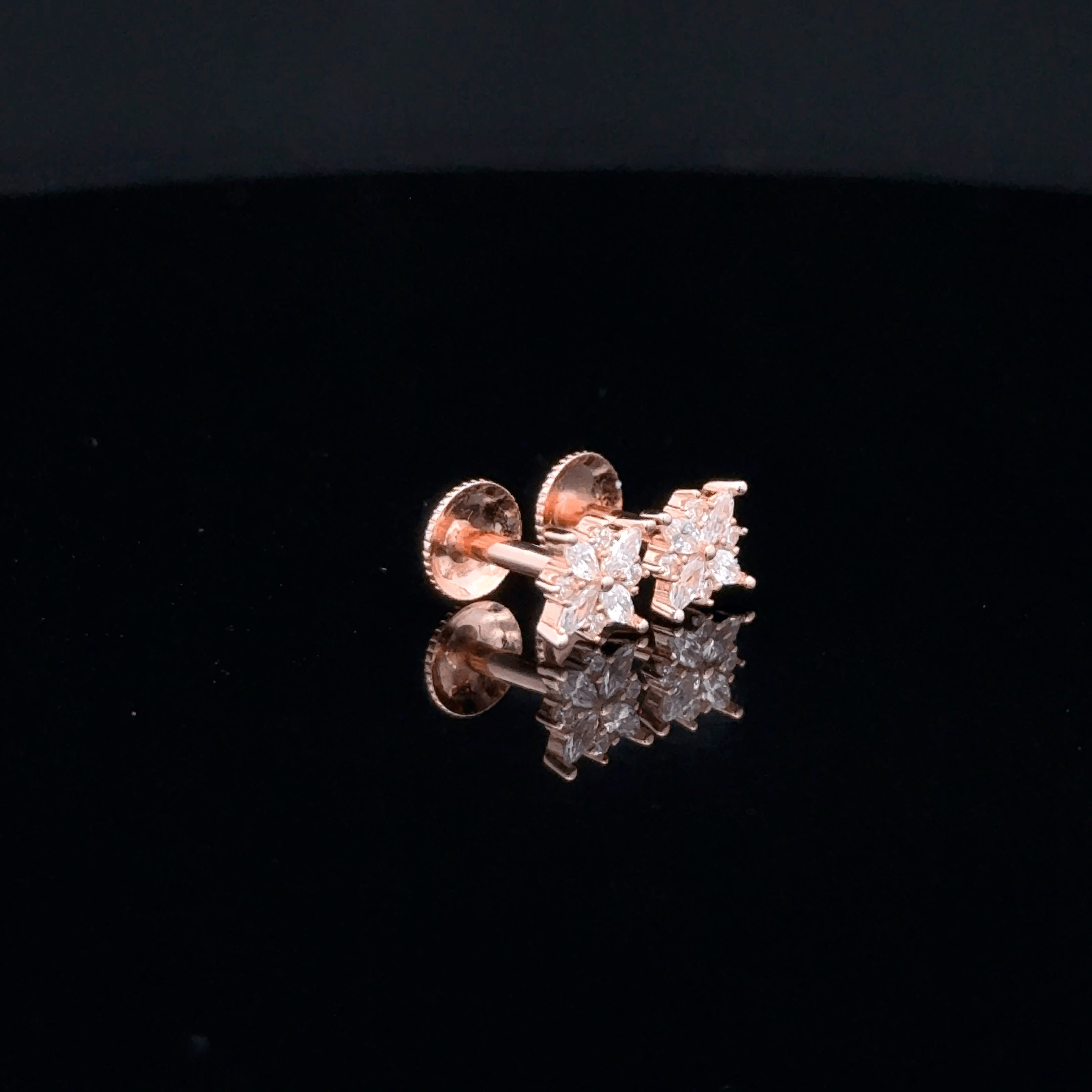 Dainty Rose Gold Starburst Earrings