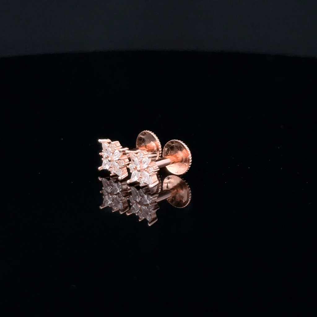 Dainty Rose Gold Starburst Earrings