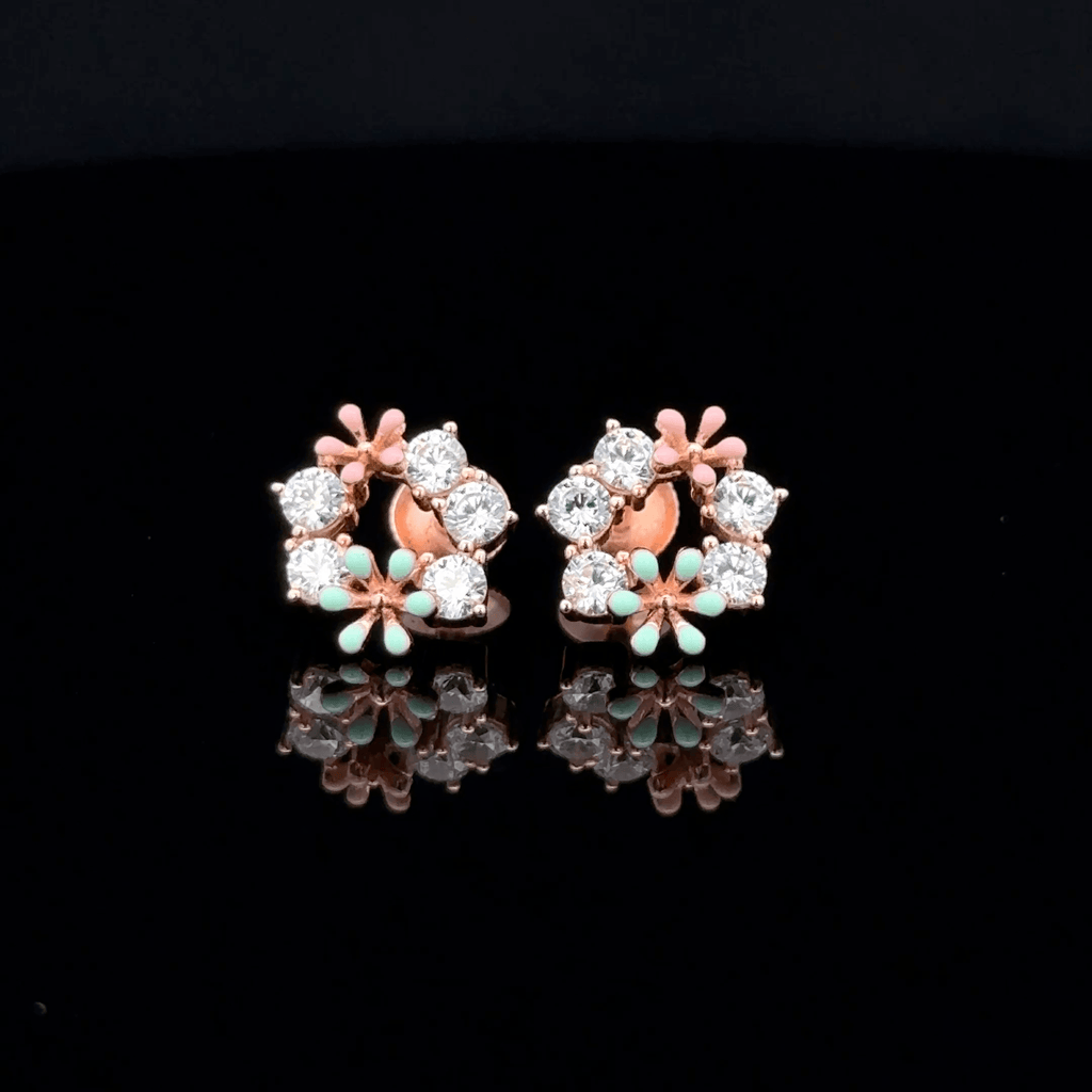 Rose Gold Garden Sparkle Earrings