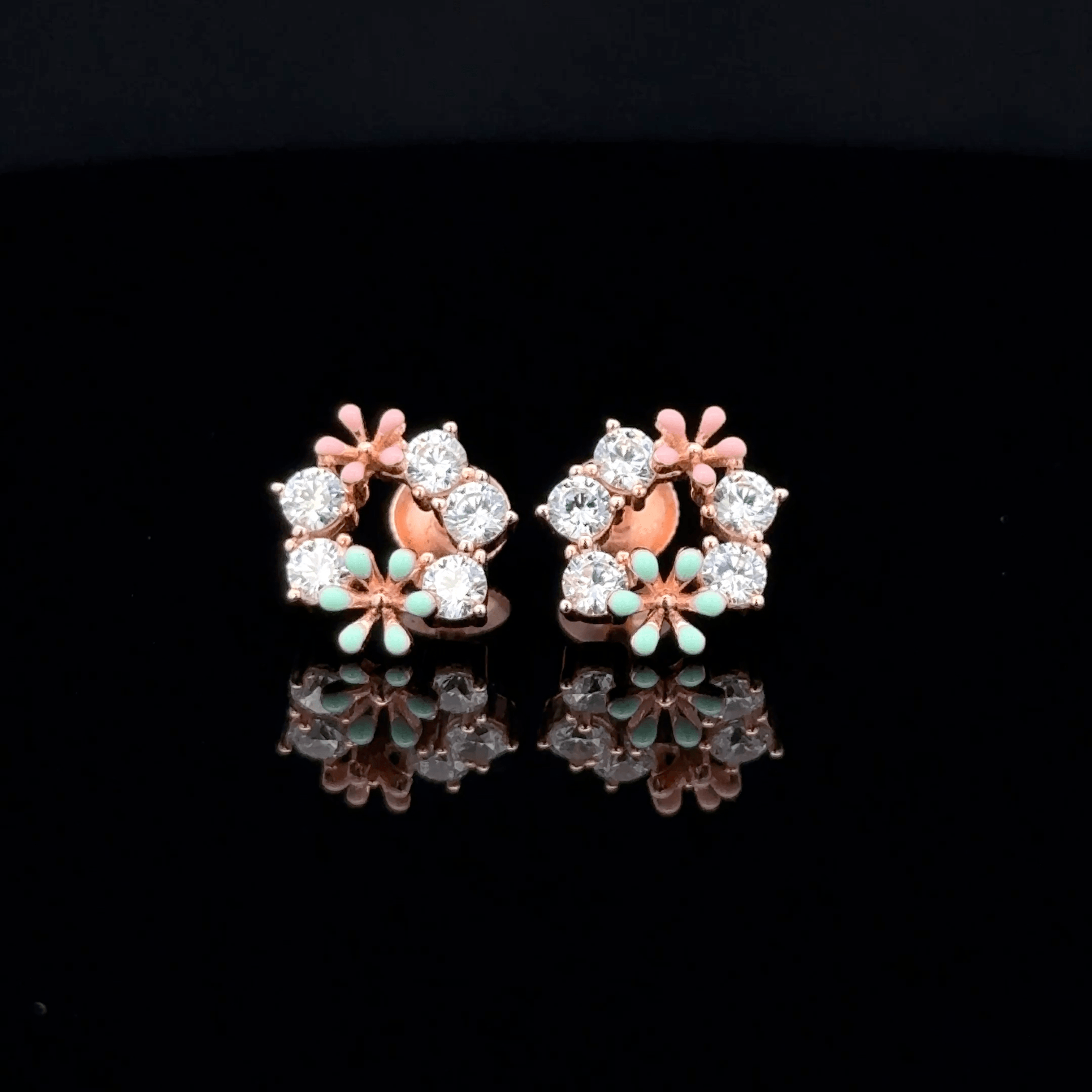 Rose Gold Garden Sparkle Earrings