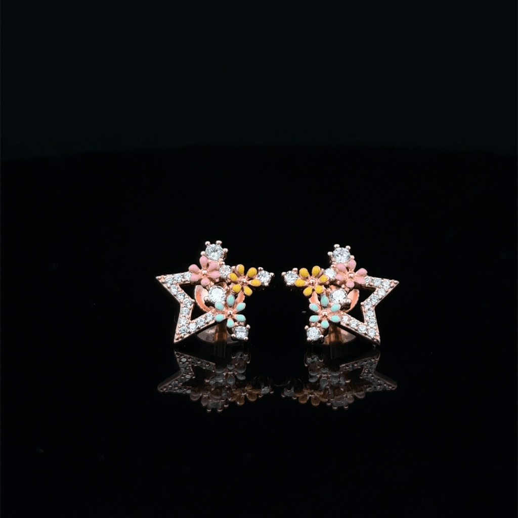 Rose gold star earrings