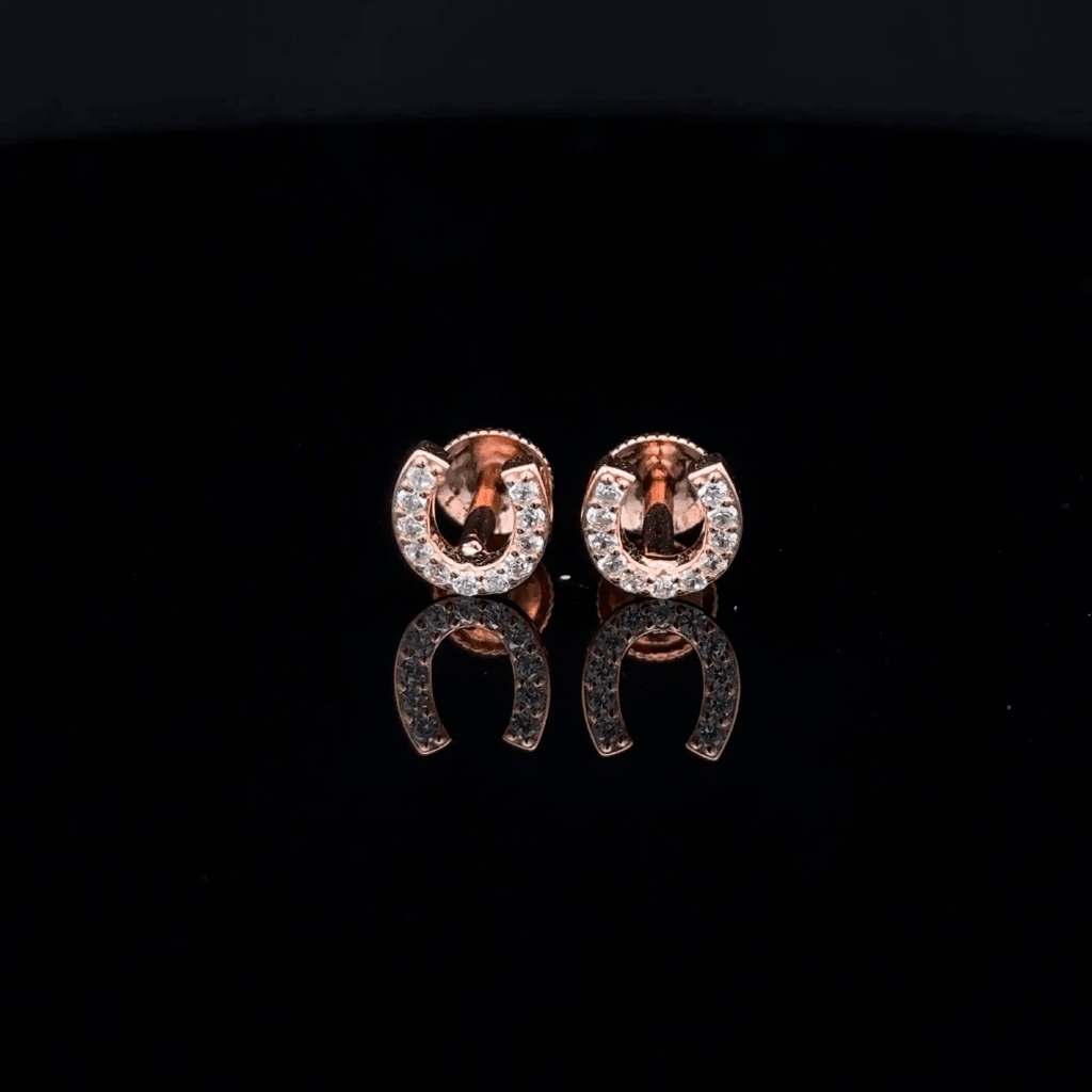 Rose gold Horseshoe earrings