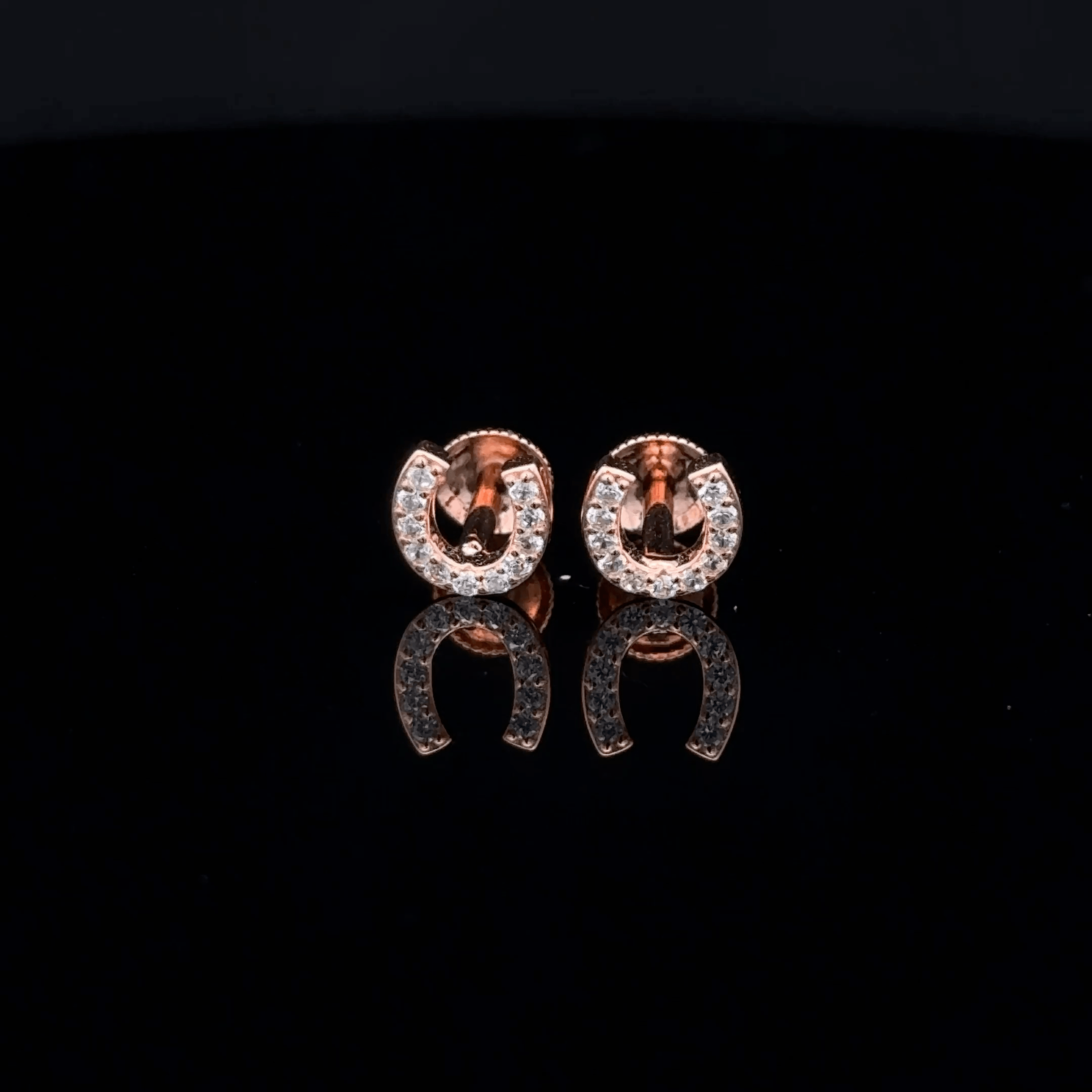 Rose gold Horseshoe earrings