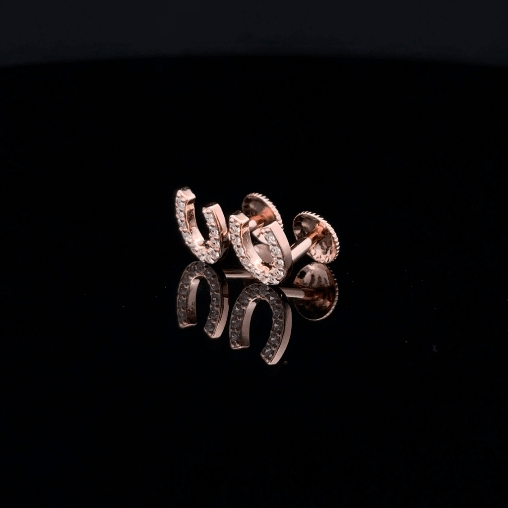 Rose gold Horseshoe earrings