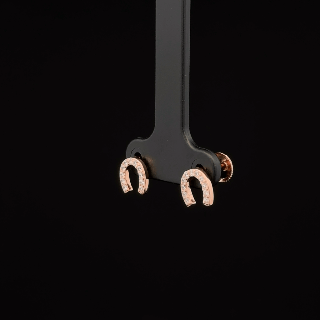 Rose gold Horseshoe earrings