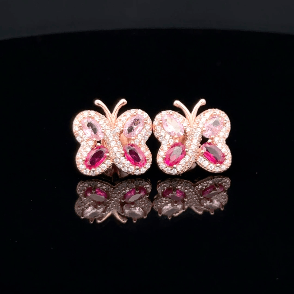 Butterfly rose gold earrings