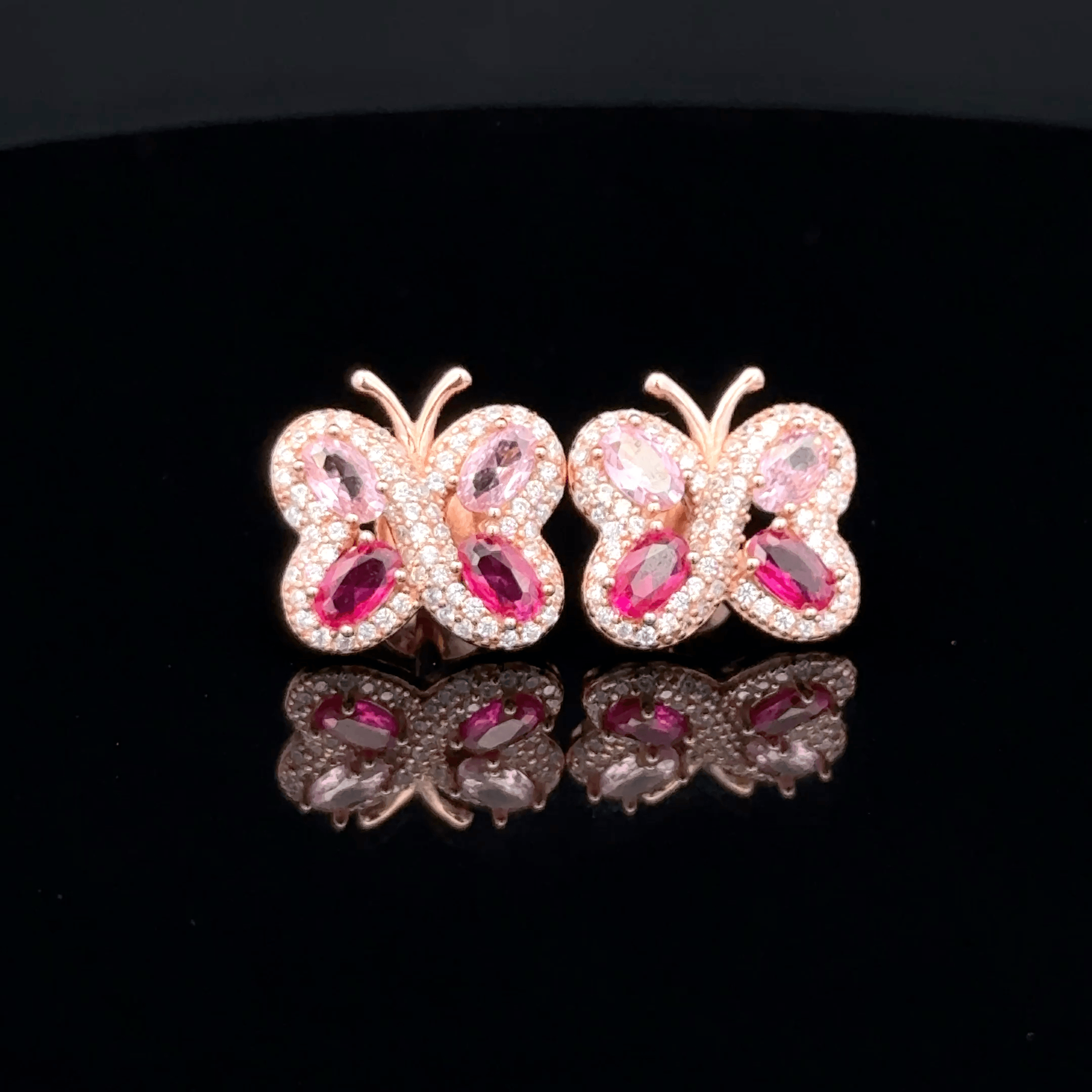 Butterfly rose gold earrings