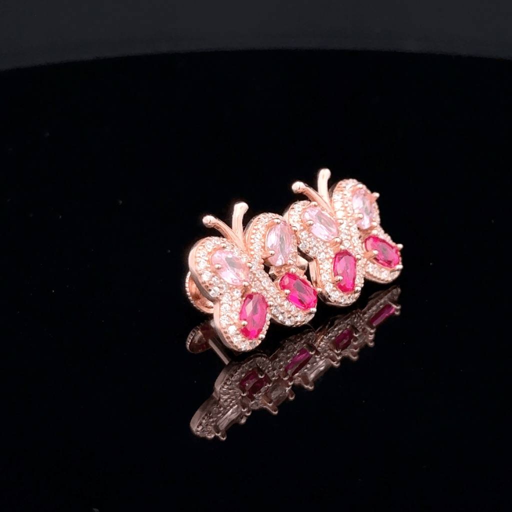 Butterfly rose gold earrings