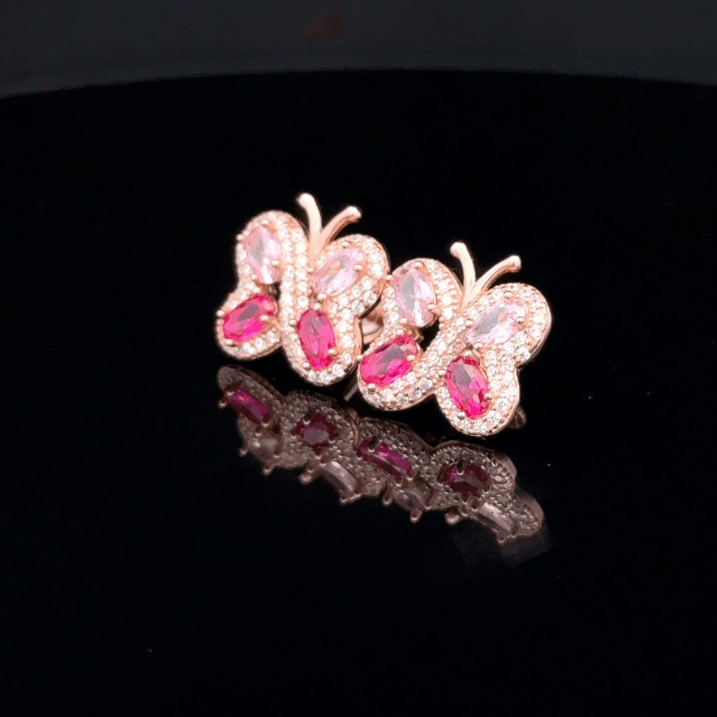 Butterfly rose gold earrings