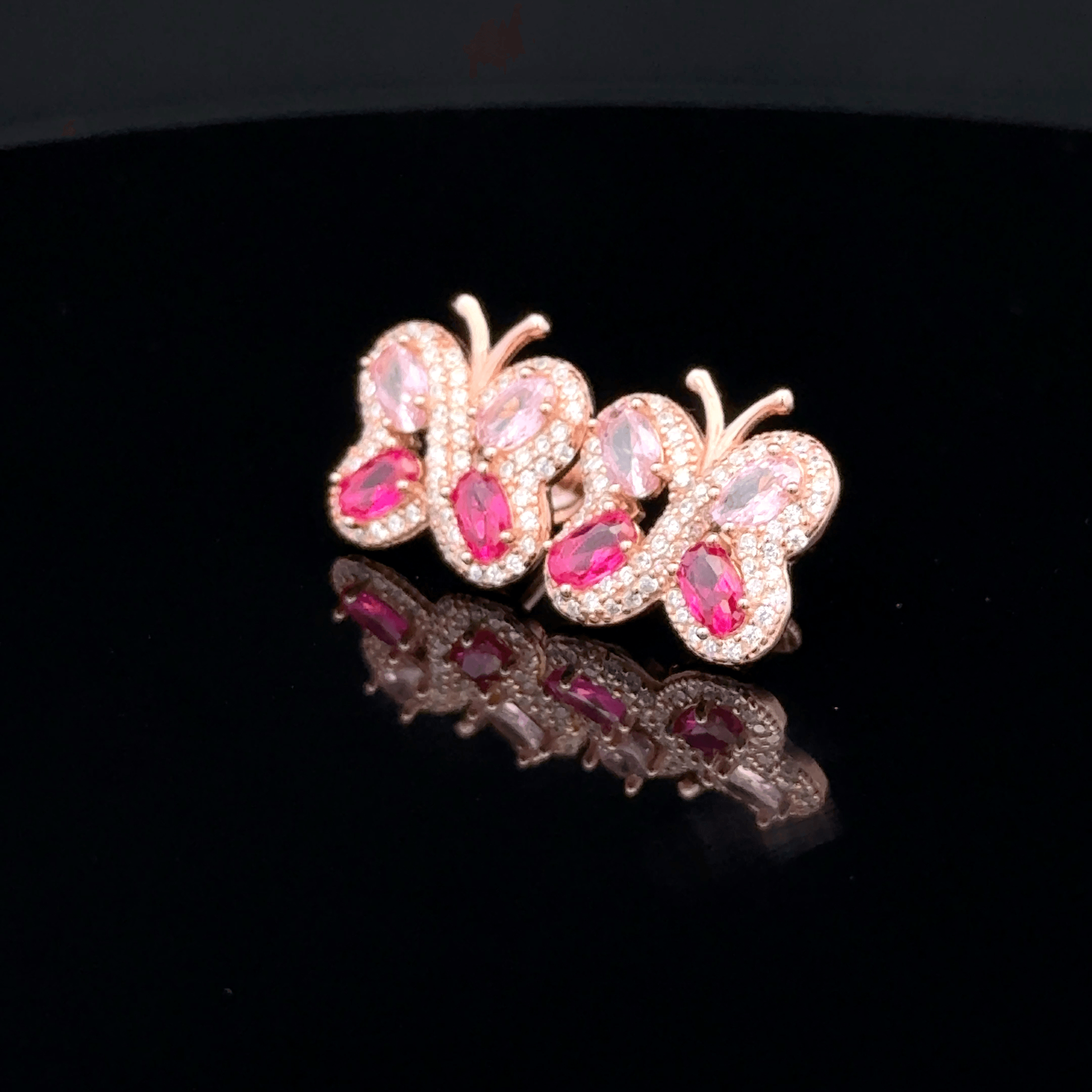 Butterfly rose gold earrings