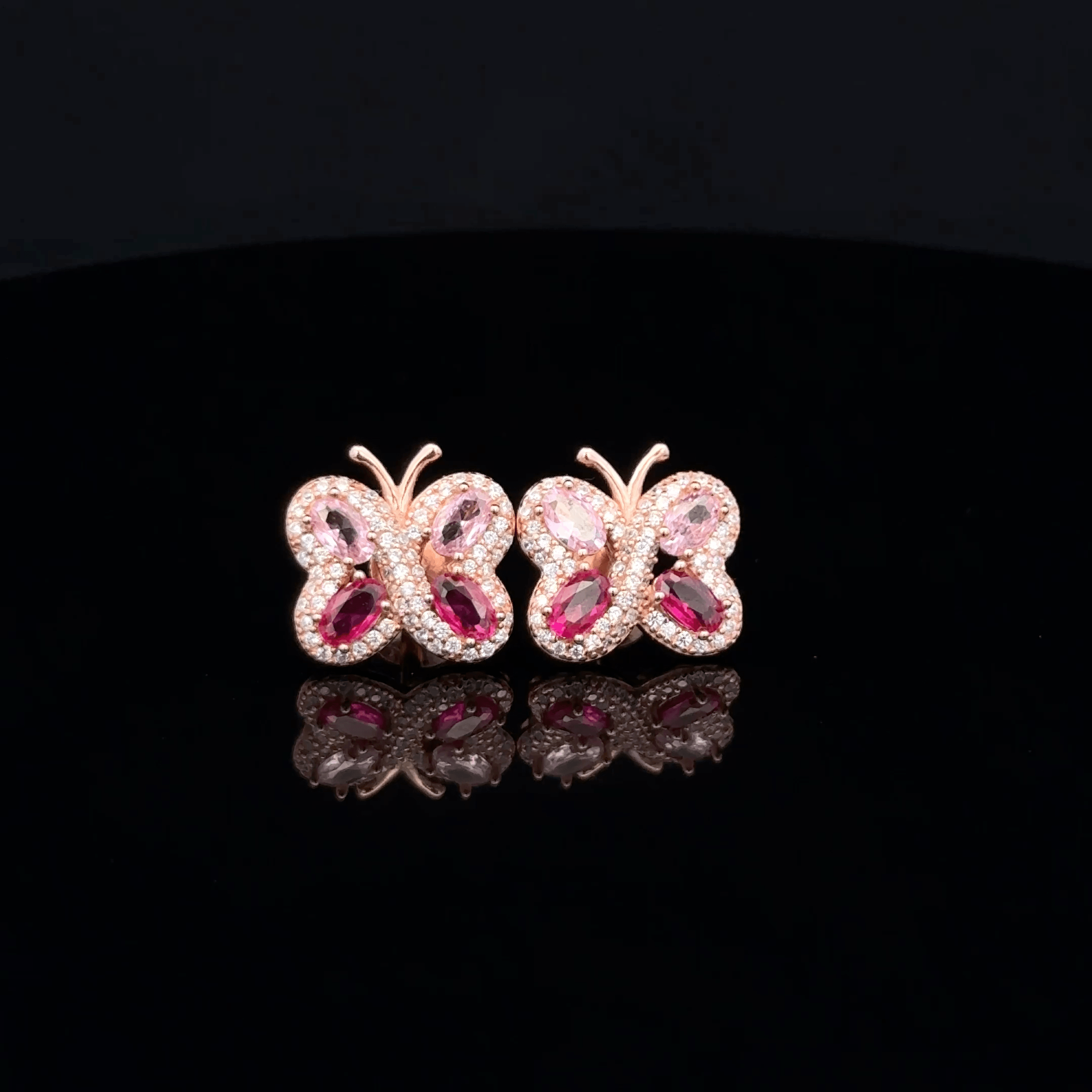 Butterfly rose gold earrings