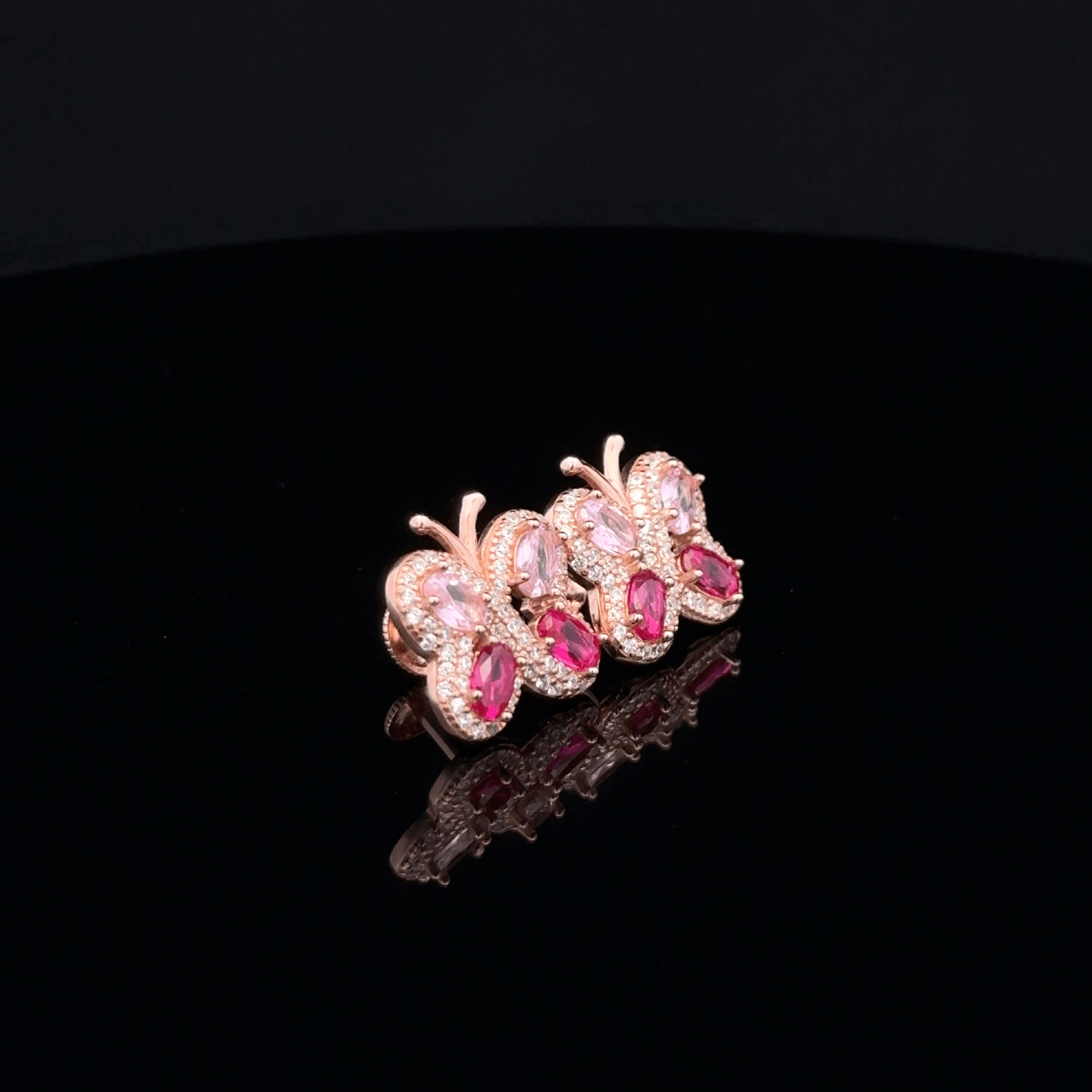 Butterfly rose gold earrings
