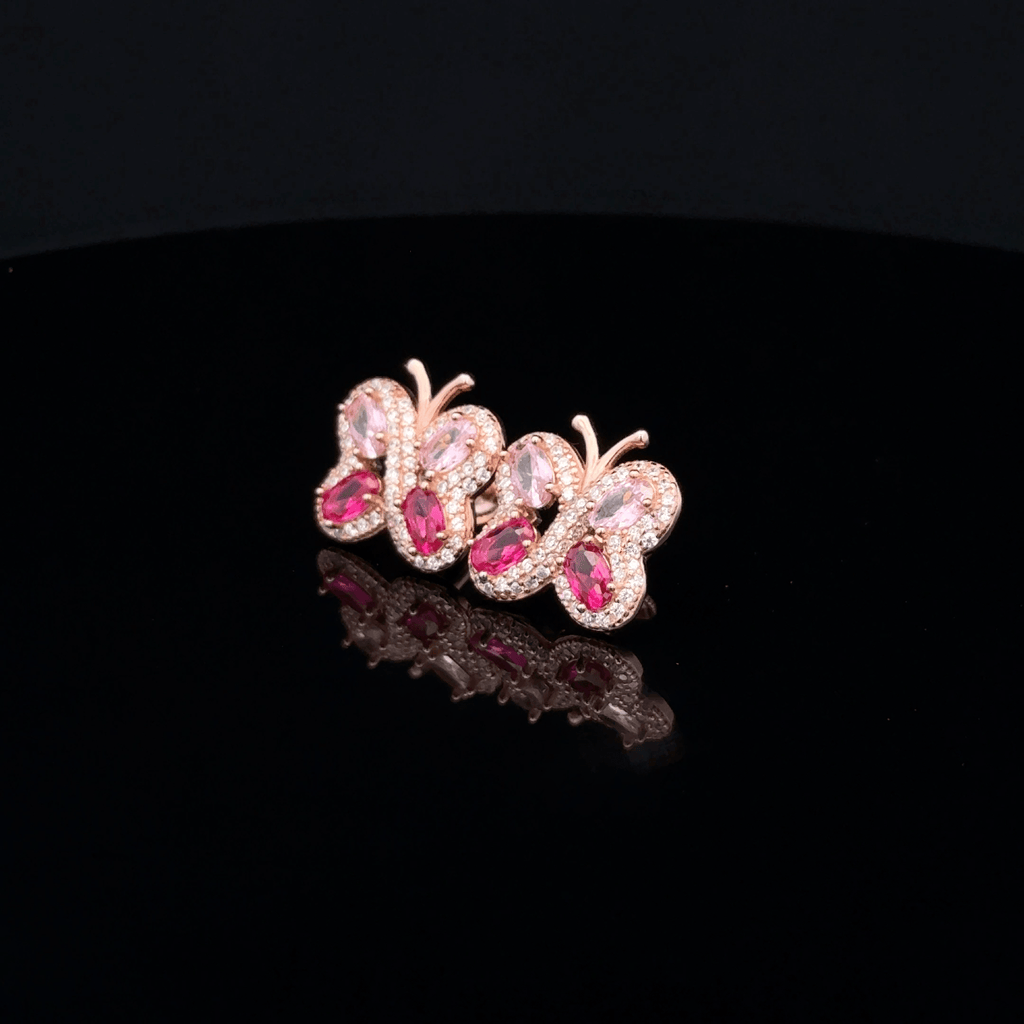 Butterfly rose gold earrings