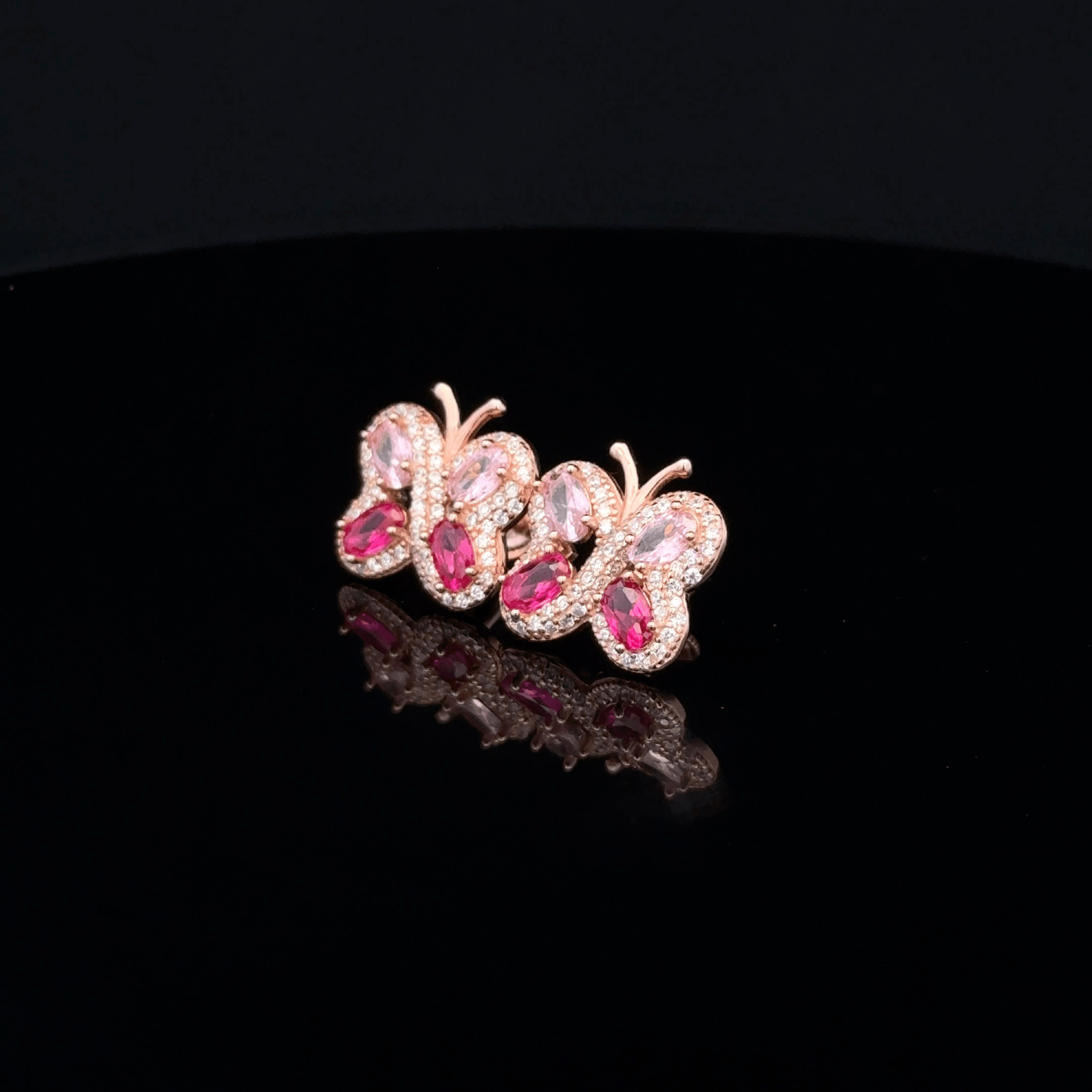 Butterfly rose gold earrings