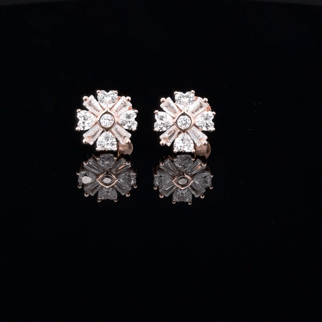 Rose gold flower earrings
