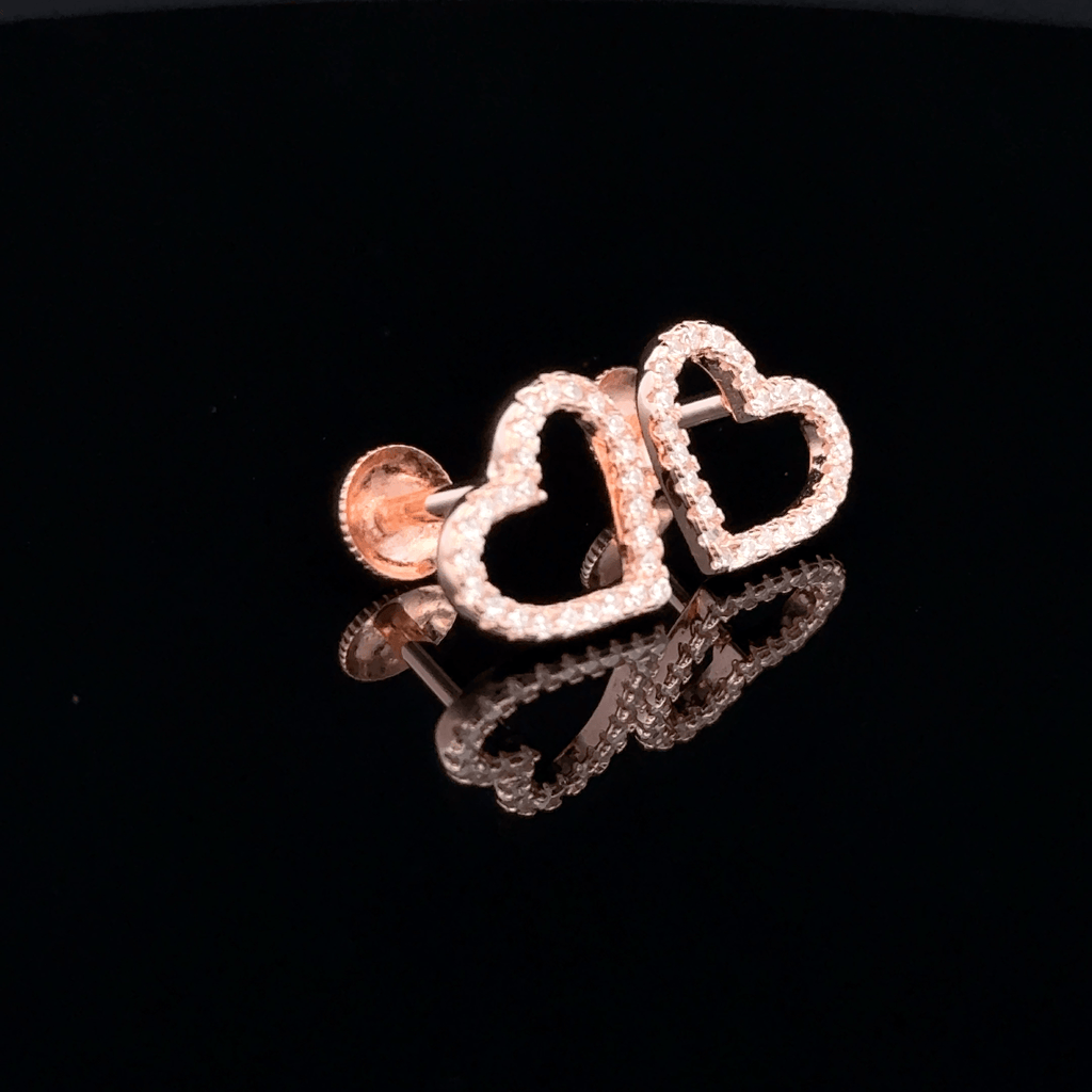 Rose gold Heart shape earrings