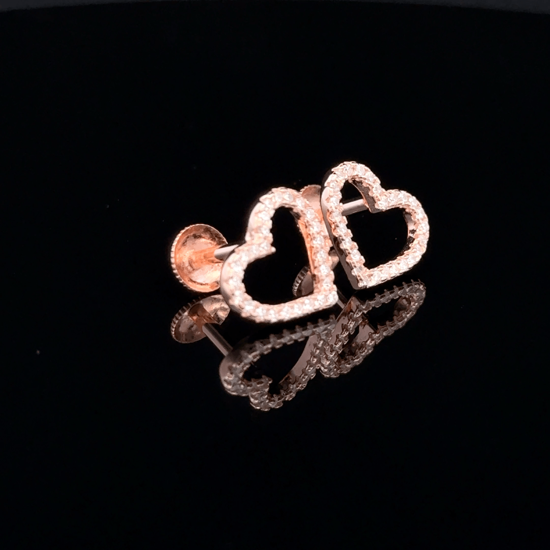 Rose gold Heart shape earrings