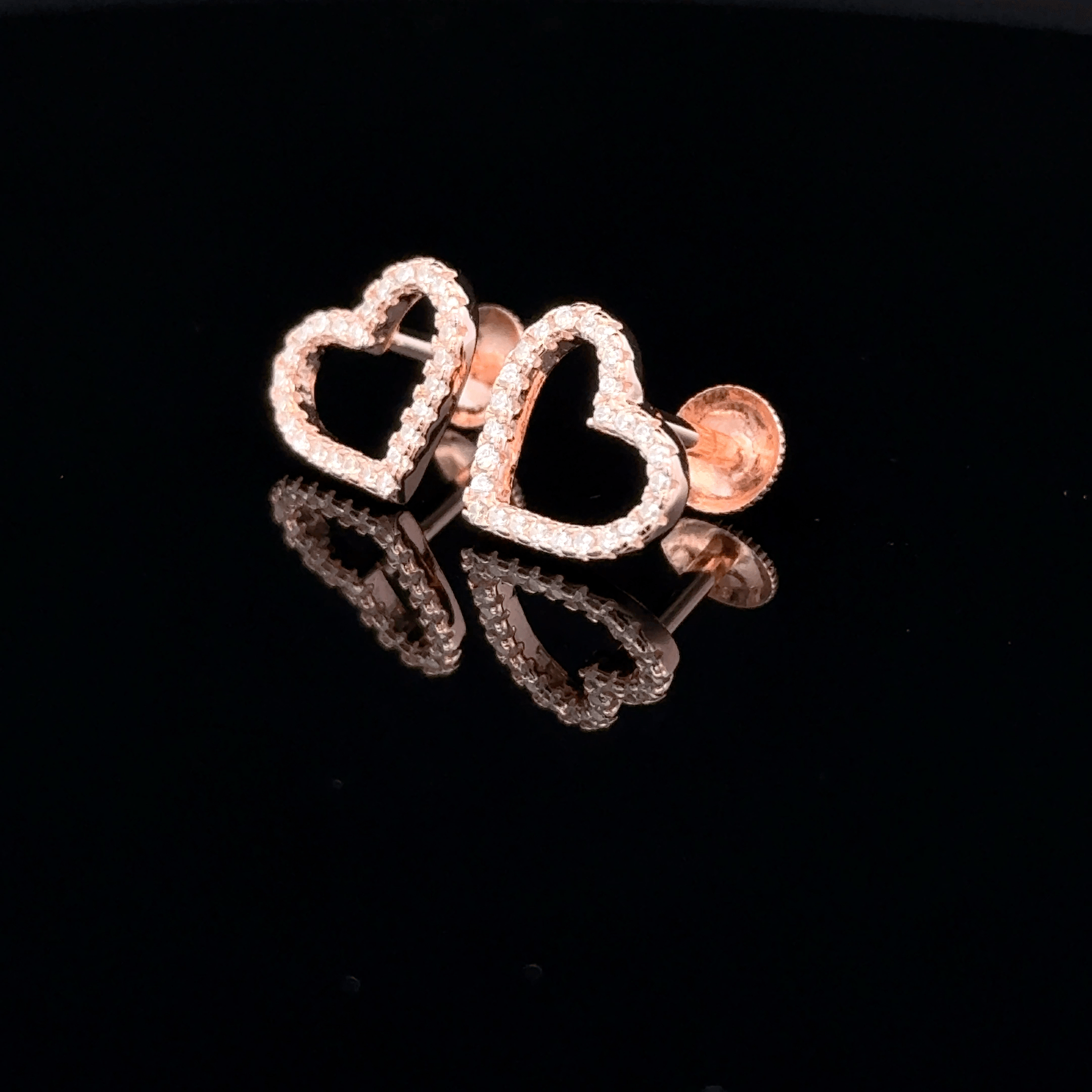 Rose gold Heart shape earrings