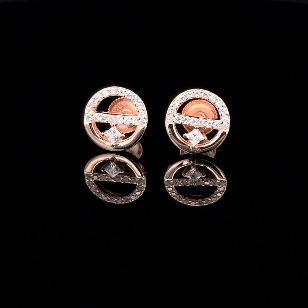 Rose Gold Geometric Open-Circle earrings
