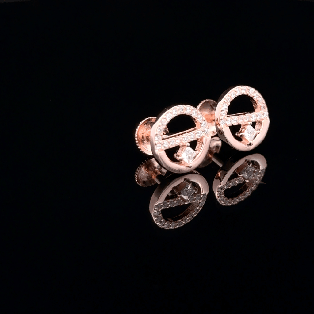 Rose Gold Geometric Open-Circle earrings