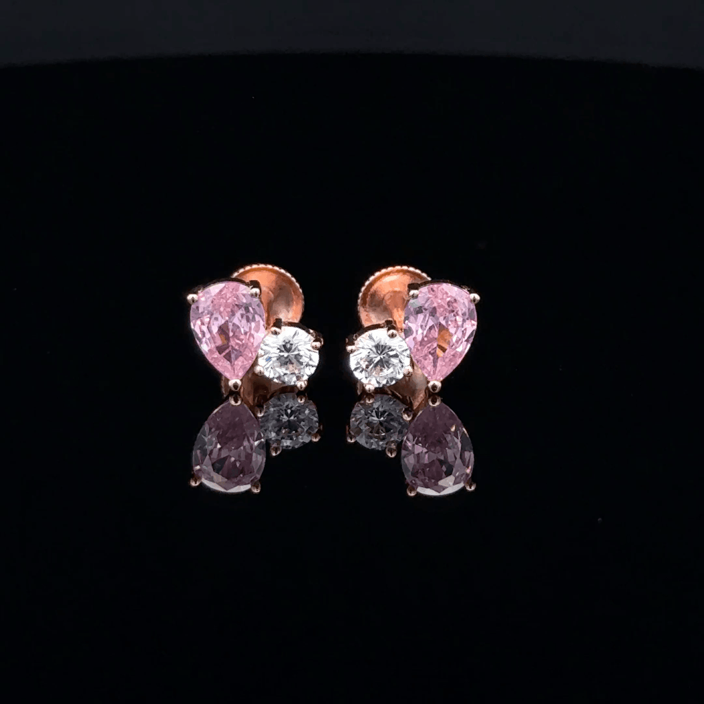 Rose Gold Pink Pear earrings