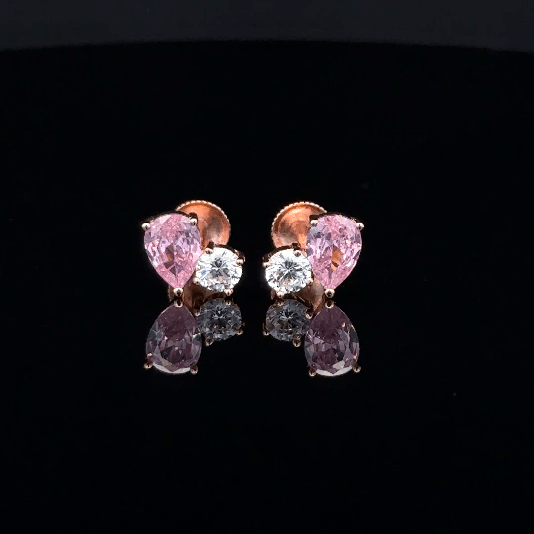 Rose Gold Pink Pear earrings