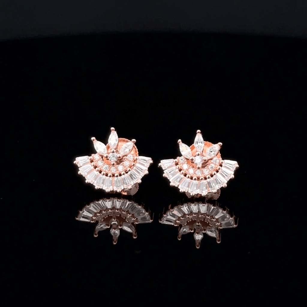 Rose gold Radiant Deco Arc Earrings