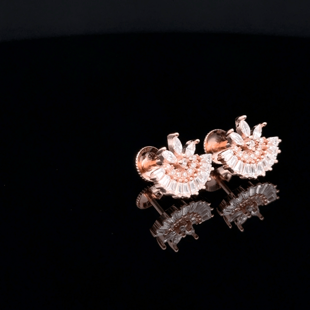 Rose gold Radiant Deco Arc Earrings