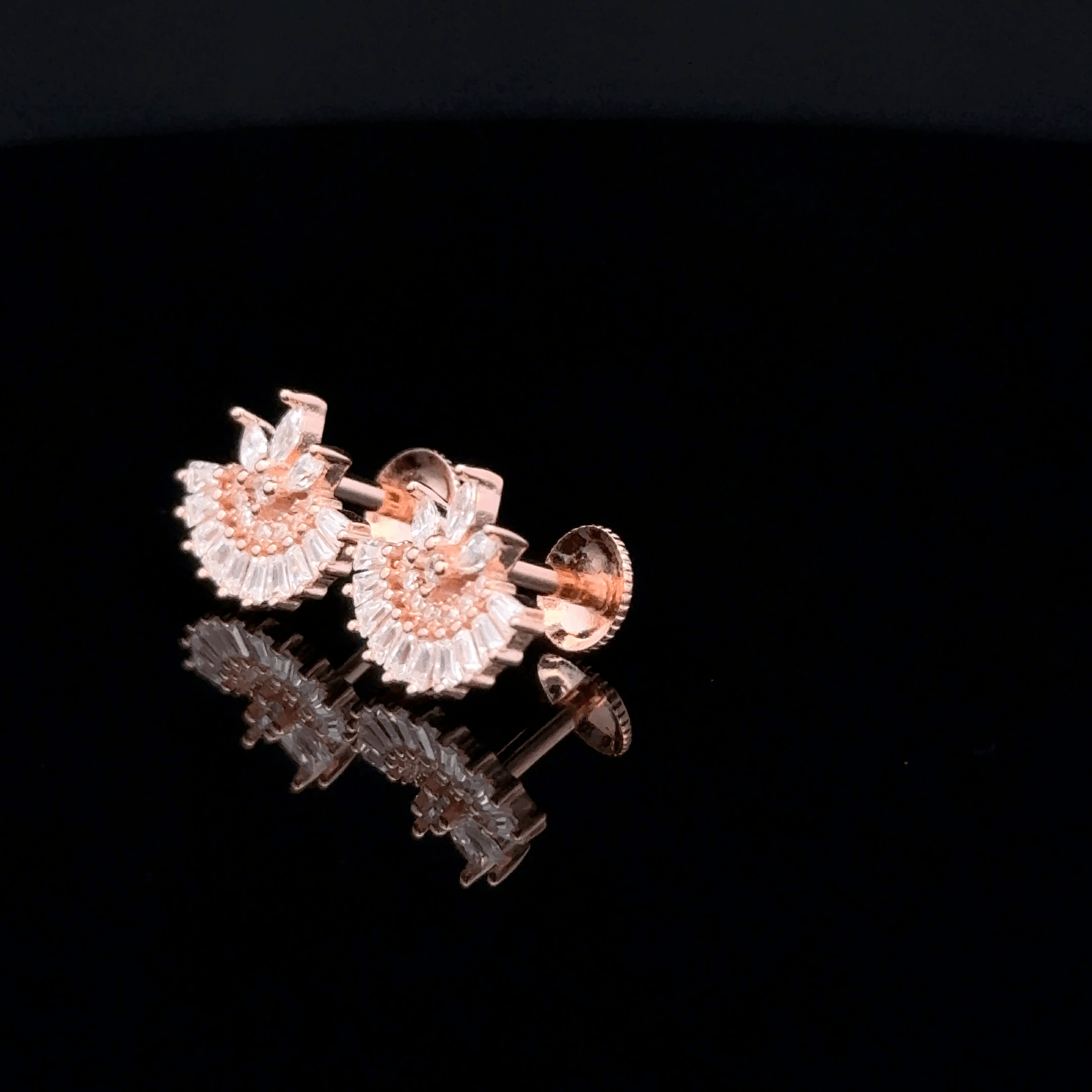 Rose gold Radiant Deco Arc Earrings