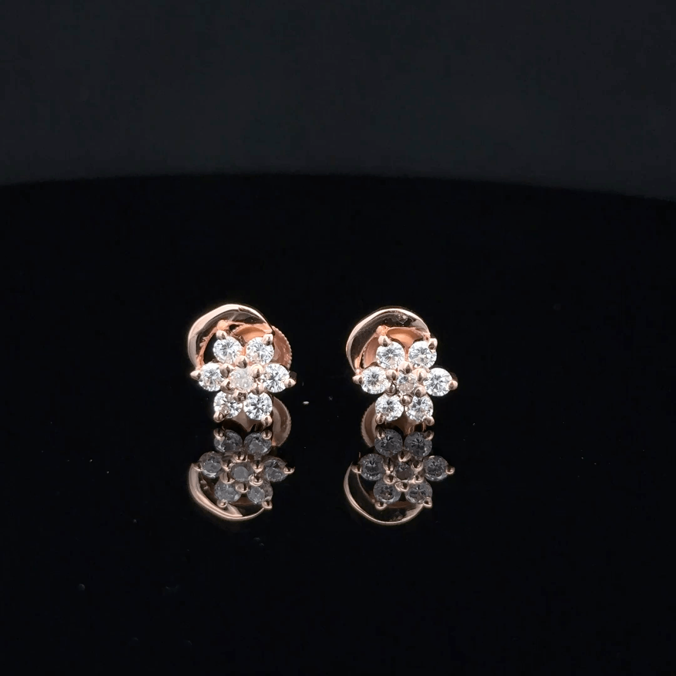 Rose gold star shape earrings