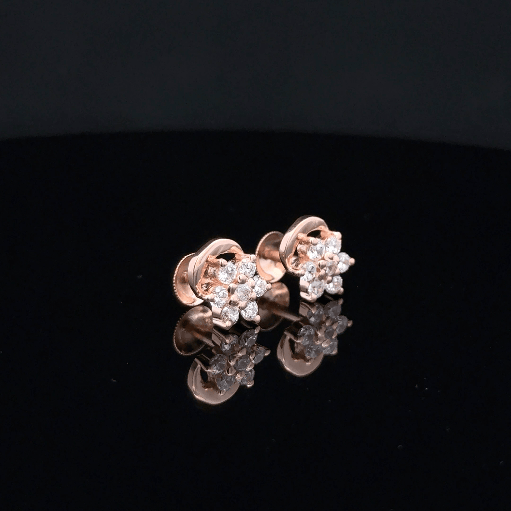 Rose gold star shape earrings