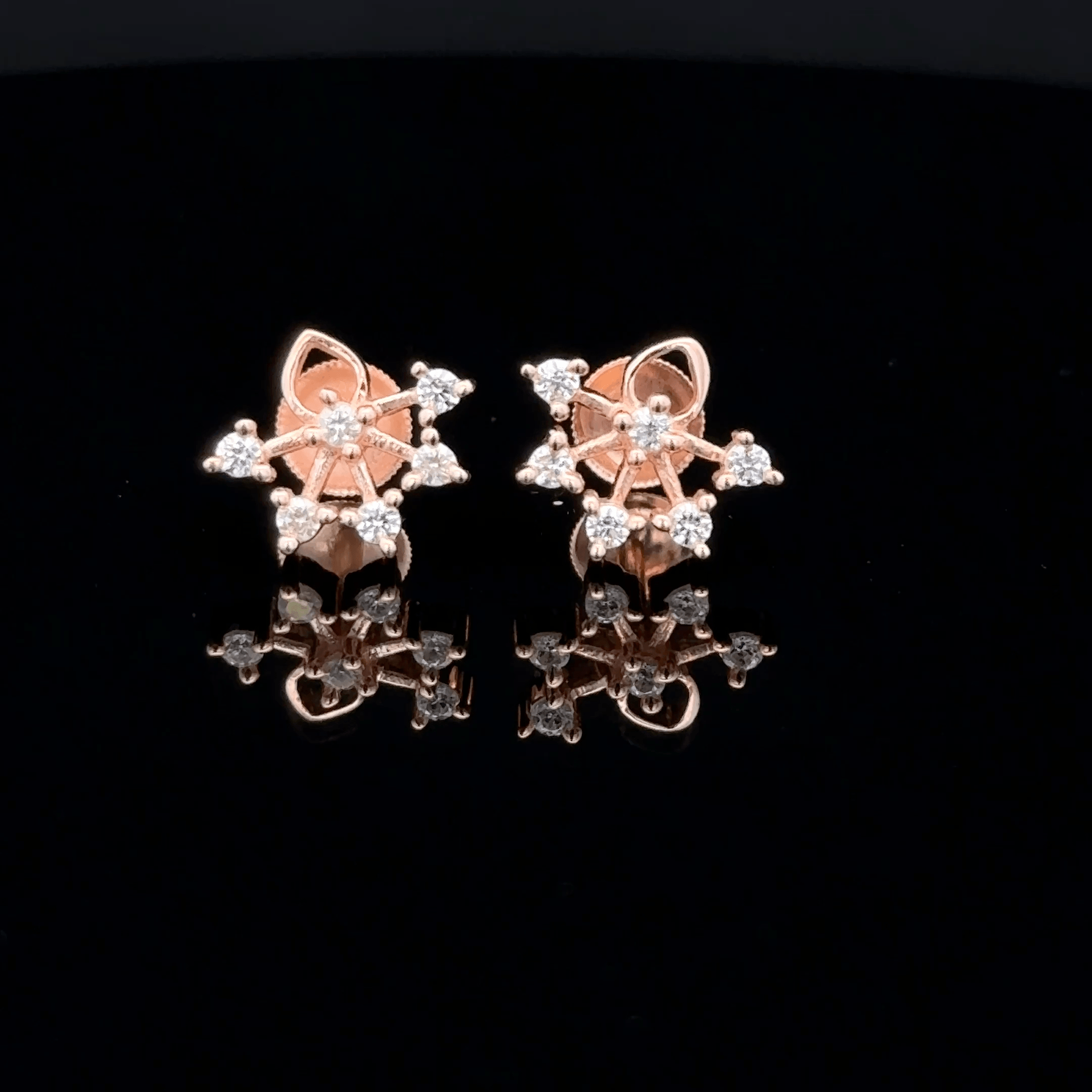 Geometric Starburst Rose Gold Earrings