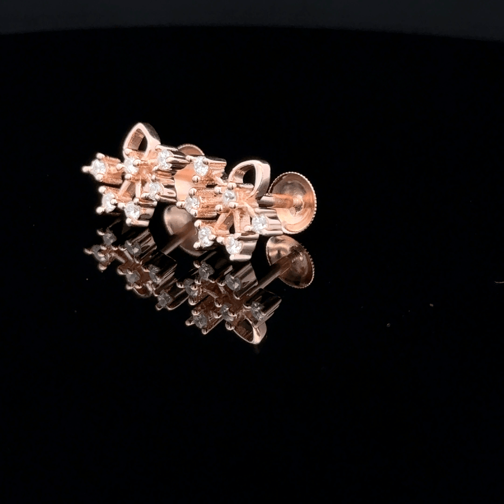 Geometric Starburst Rose Gold Earrings
